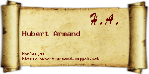 Hubert Armand névjegykártya